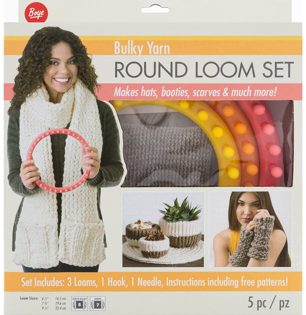 Boye Round Knitting Loom Set, 7pc, 5.5, 7.5, 9.5, and 11.5 D
