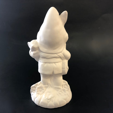 Smiling Vintage Garden Gnome with Mouse