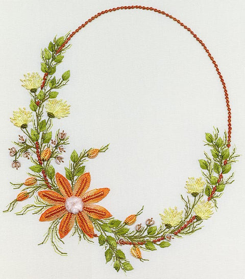 "African Daisy Wreath" Brazilian Embroidery Kit by EdMar