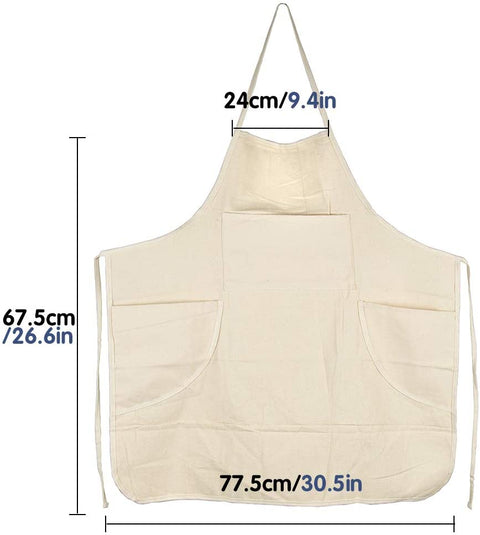 White Canvas Artist Apron