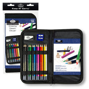 Keep 'N Carry Color Pencil Drawing Set & Case by Royal & Langnickel