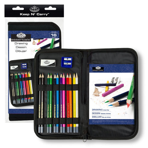 Keep 'N Carry Color Pencil Drawing Set & Case by Royal & Langnickel