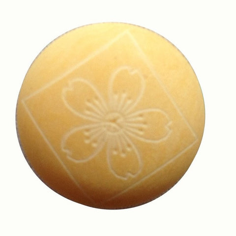 Light Yellow Engraved Bone Shank Button, 1/2"