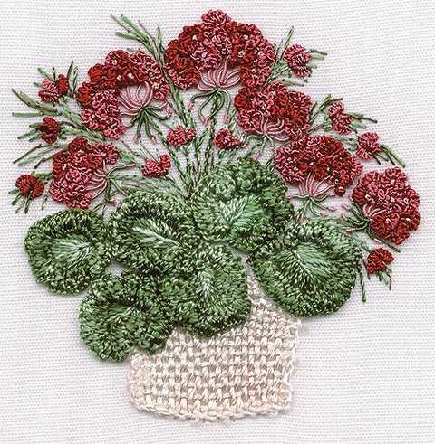 "Geranium Basket" Brazilian Embroidery Kit by EdMar