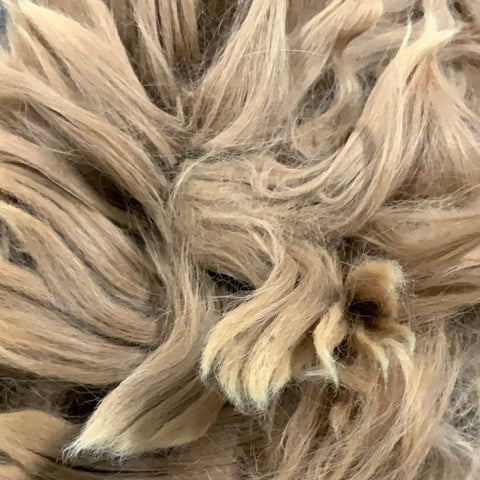 Dark Fawn Alpaca Locks, Raw Suri